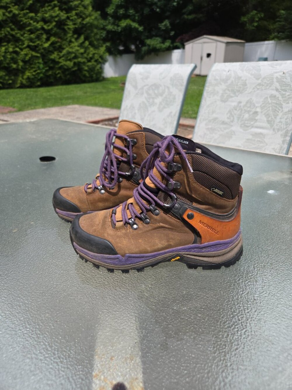 Merrell Crestbound GORE-TEX Waterproof Leather Hiking Boots Vibram Size 7 - Picture 6 of 9